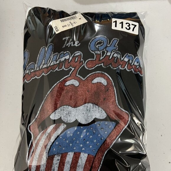 The Rolling Stones NWT Black Hoodie M American Flag Tongue Graphic Street Wear - Picture 11 of 11